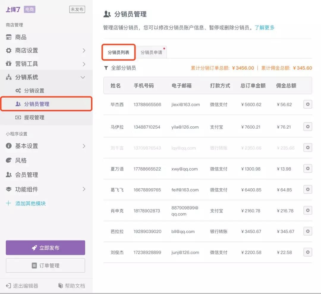 分销员管理 分销员管理